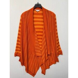 Exclusively Misook Women Open Front Wrap Cardigan Sweater Size 2X Orange C053 20